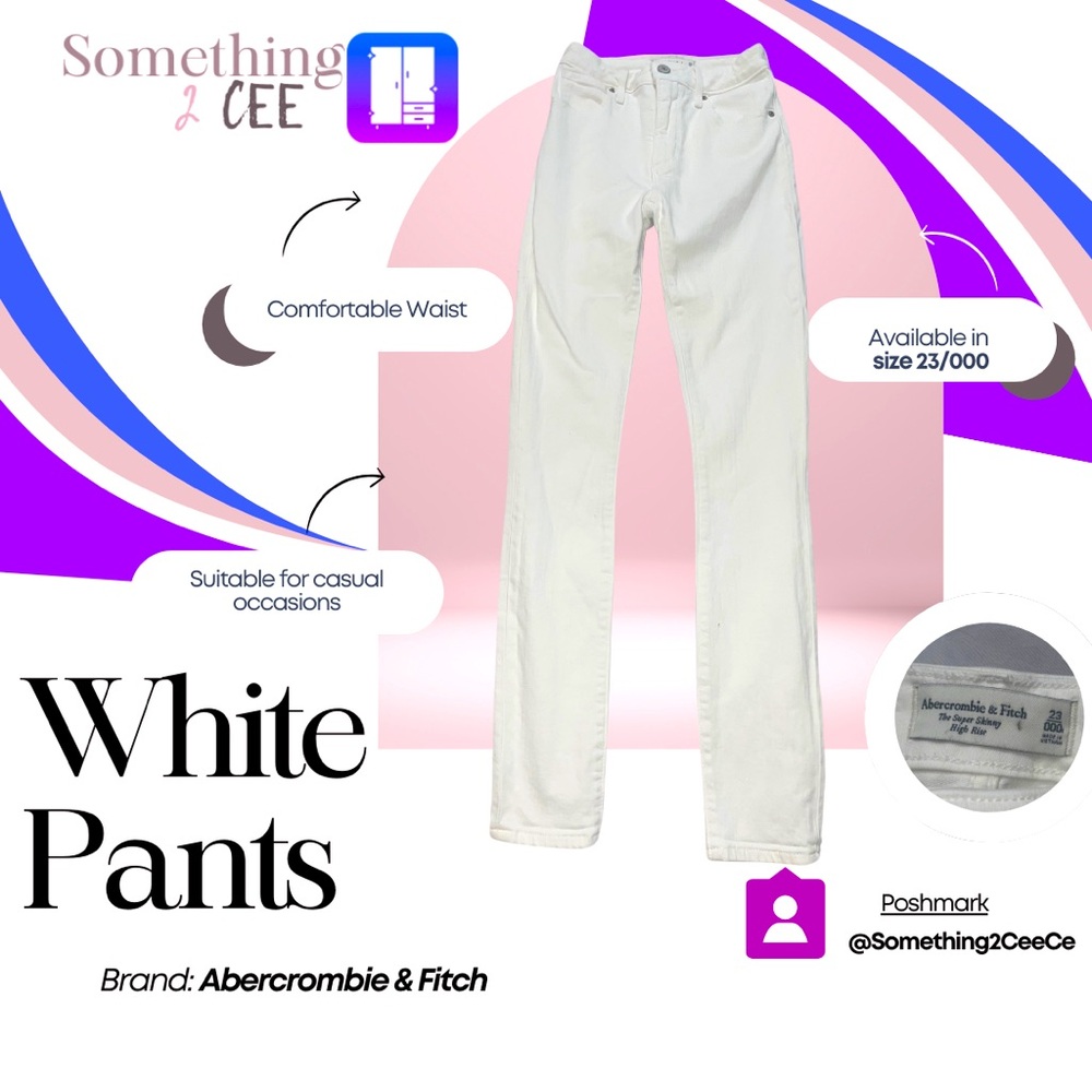 Super Skinny High Rise White Pants Abercrombie & Fitch
Size: 23/000